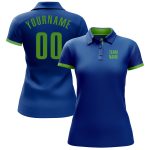 Custom Personalized Neon Green Golf Polo Shirt with Team Name and Number - Performance Style Personalized Royal Neon Green