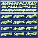 Custom Name Number Softball Jersey Unisex Royal Neon Green Pinstripe Two-Button Personalized Team Apparel Personalized Royal