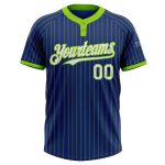 Custom Name Number Softball Jersey Unisex Royal Neon Green Pinstripe Two-Button Personalized Team Apparel Personalized Royal