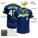 Custom Name Number Softball Jersey Unisex Royal Neon Green Pinstripe Two-Button Personalized Team Apparel Personalized Royal