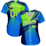 Custom Neon Green-White 3D Pattern Baseball Jersey with Personalized Name & Number - Authentic Sports Apparel Personalized