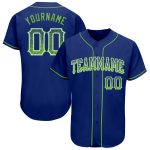 Personalized Authentic Drift Baseball Jersey - Custom Neon Green-White Team Name & Number Personalized Royal Neon Green-White