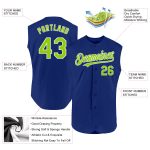 Personalized Neon Green-White Authentic Baseball Jersey for Men - Sleeveless Design Personalized Royal Neon Green-White Authentic