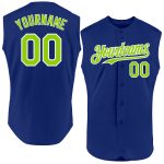 Personalized Neon Green-White Authentic Baseball Jersey for Men - Sleeveless Design Personalized Royal Neon Green-White Authentic