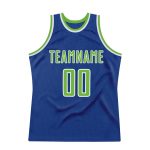 Custom Authentic Basketball Jersey with Personalized Name and Number - Royal Neon Green-White Throwback Style Personalized