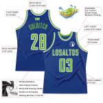 Custom Authentic Basketball Jersey with Personalized Name and Number - Royal Neon Green-White Throwback Style Personalized