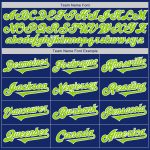 Custom Two Tone Baseball Jersey - Personalized Royal Neon Green-White with Team Name and Number Personalized Royal Neon Green-White