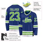 Custom Neon Green and White Hockey Jersey with Personalized Name and Number Personalized Royal Neon Green-White Hockey Jersey