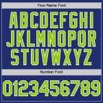 Custom Name Number Authentic Baseball Jersey in Royal Neon Green-White Line Personalized Royal Neon Green-White Line Authentic