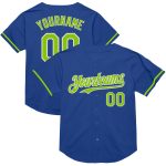 Custom Neon Green-White Authentic Throwback Baseball Jersey Personalized Team Name and Number Personalized Royal Neon Green-White
