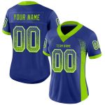 Custom Neon Green-White Mesh Football Jersey with Name and Number - Personalized Drift Team Apparel Personalized Royal Neon