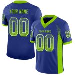 Custom Neon Green-White Mesh Football Jersey with Name and Number - Personalized Drift Team Apparel Personalized Royal Neon