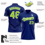 Custom Neon Green-White Golf Polo Shirt with Personalized Name and Number - Performance Vapor Team Apparel Personalized Royal