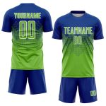 Custom Neon Green-White Soccer Jersey with Name and Number - Personalized Sublimation Team Uniform Personalized Royal Neon