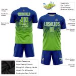 Custom Neon Green-White Soccer Jersey with Name and Number - Personalized Sublimation Team Uniform Personalized Royal Neon
