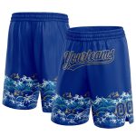 Custom Name Number Basketball Shorts 3D Pattern Fish Sea Royal Old Gold Personalized Design Personalized Royal Old Gold 3D