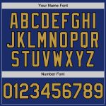 Custom Name and Number Personalized Sleeveless Baseball Jersey in Royal Old Gold-Black Authentic Design Personalized Royal