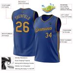 Personalized Custom Team Basketball Jersey with Name and Number - Royal Old Gold and Black Authentic Throwback Personalized