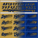 Custom Name Number Varsity Jacket - Personalized Royal Old Gold-Black Bomber Grad Fashion Full-Snap Team Letterman Jacket