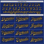 Custom Name and Number Royal Old Gold-Black Varsity Letterman Bomber Jacket for Team Personalized Royal Old Gold-Black Bomber
