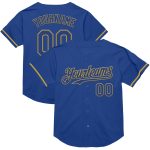 Custom Old Gold Mesh Baseball Jersey with Personalized Name & Number - Authentic Throwback Team Style Personalized Royal