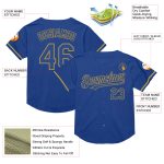 Custom Old Gold Mesh Baseball Jersey with Personalized Name & Number - Authentic Throwback Team Style Personalized Royal