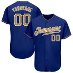Custom Name Number Authentic Baseball Jersey - Personalized Royal Old Gold-White Team Jersey Personalized Royal Old Gold-White