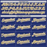 Custom Name & Number Personalized Old Gold-White Line Baseball Jersey - Authentic Team Gear Personalized Royal Old Gold-White