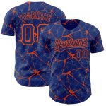 Custom Name and Number Baseball Jersey with Personalized Royal Orange 3D Pattern Design - Team Authentic Apparel Personalized
