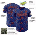 Custom Name and Number Baseball Jersey with Personalized Royal Orange 3D Pattern Design - Team Authentic Apparel Personalized