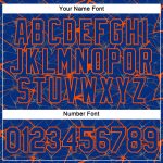 Custom Name and Number Performance T-Shirt - Personalized Royal Orange 3D Pattern Design Abstract Network Personalized Royal