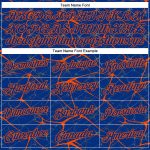 Custom Name and Number Performance T-Shirt - Personalized Royal Orange 3D Pattern Design Abstract Network Personalized Royal