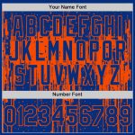 Custom Name and Number Baseball Jersey - Personalized Royal Orange 3D Dripping Splatter Art Design Personalized Royal Orange
