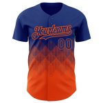 Custom Name & Number 3D Pattern Gradient Royal Orange Baseball Jersey - Personalized Team Design Personalized Royal Orange