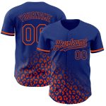 Personalized Leopard Print Baseball Jersey with Custom Name & Number - 3D Royal Orange Fade Design Personalized Royal Orange