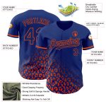 Personalized Leopard Print Baseball Jersey with Custom Name & Number - 3D Royal Orange Fade Design Personalized Royal Orange