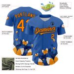 Custom Name & Number Baseball Jersey - Personalized 3D Animal Butterfly Design in Royal Orange-Black Personalized Royal Orange-Black