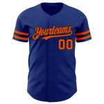 Personalized Authentic Baseball Jersey in Royal Orange and Black Personalized Royal Orange-Black Authentic Baseball Jersey