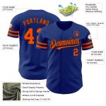 Personalized Authentic Baseball Jersey in Royal Orange and Black Personalized Royal Orange-Black Authentic Baseball Jersey
