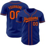 Custom Authentic Baseball Jersey - Personalized Royal Orange-Black Team Name & Number Personalized Royal Orange-Black Authentic