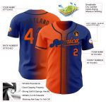 Custom Name and Number Baseball Jersey - Authentic Gradient in Royal Orange-Black Fashion Team Design Personalized Royal