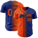 Custom Name and Number Baseball Jersey - Authentic Gradient in Royal Orange-Black Fashion Team Design Personalized Royal