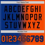 Custom Name and Number Baseball Jersey - Authentic Gradient in Royal Orange-Black Fashion Team Design Personalized Royal