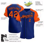 Custom Name and Number Personalized Baseball Jersey - Orange-Black Authentic Raglan Sleeves Team Gear Personalized Royal