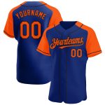 Custom Name and Number Personalized Baseball Jersey - Orange-Black Authentic Raglan Sleeves Team Gear Personalized Royal