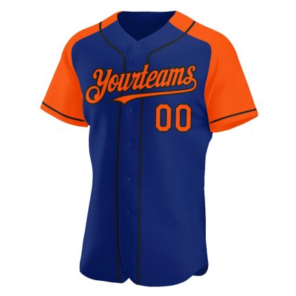 Custom Name and Number Personalized Baseball Jersey - Orange-Black Authentic Raglan Sleeves Team Gear Personalized Royal