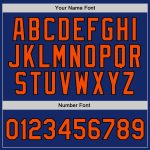 Custom Name and Number Personalized Throwback Basketball Jersey in Royal Orange-Black Personalized Royal Orange-Black Authentic