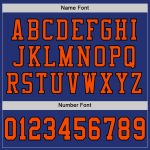 Custom Name and Number Authentic Football Jersey in Royal Orange-Black Mesh - Personalized Team Gear Personalized Royal Orange-Black