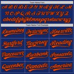 Custom Name and Number Softball Jersey - Personalized Unisex Royal Orange-Black Two-Button Design Personalized Royal Orange-Black