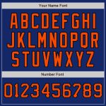 Custom Name and Number Softball Jersey - Personalized Unisex Royal Orange-Black Two-Button Design Personalized Royal Orange-Black